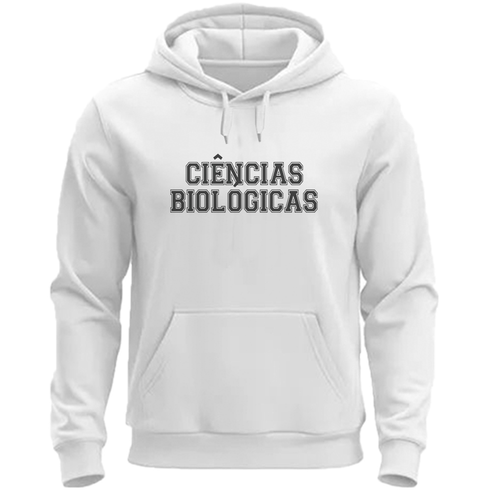 Moletom Ciências Biológicas Blusa de Frio Biologia Unissex Casaco Algodão Flanelado Com Toca