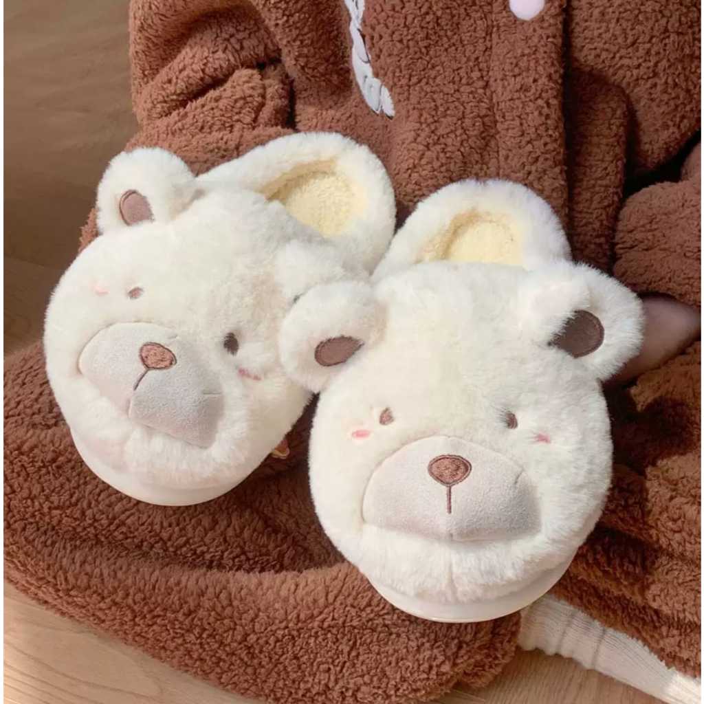 Pantufa  Ursinhos Infantil Fofinho Antiderrapante confortável macia de pelúcia