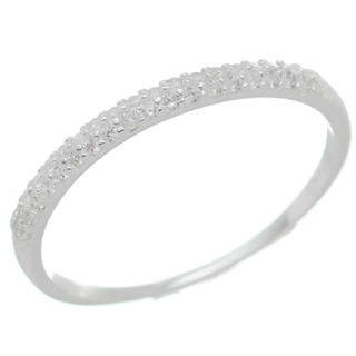 Anel Prata 925 Meia Aliança C/Zircônia - Elluxe Joias em Oferta na Shopee