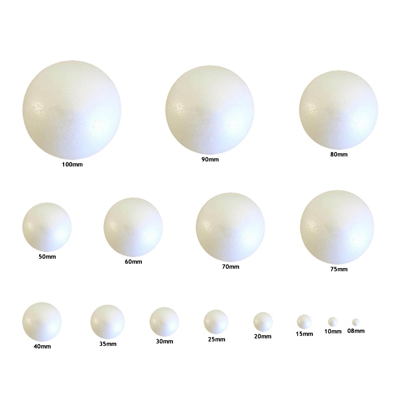BOLA BOLINHA DE ISOPOR MACIÇA ESCOLHA O TAMANHO em Oferta na Shopee
