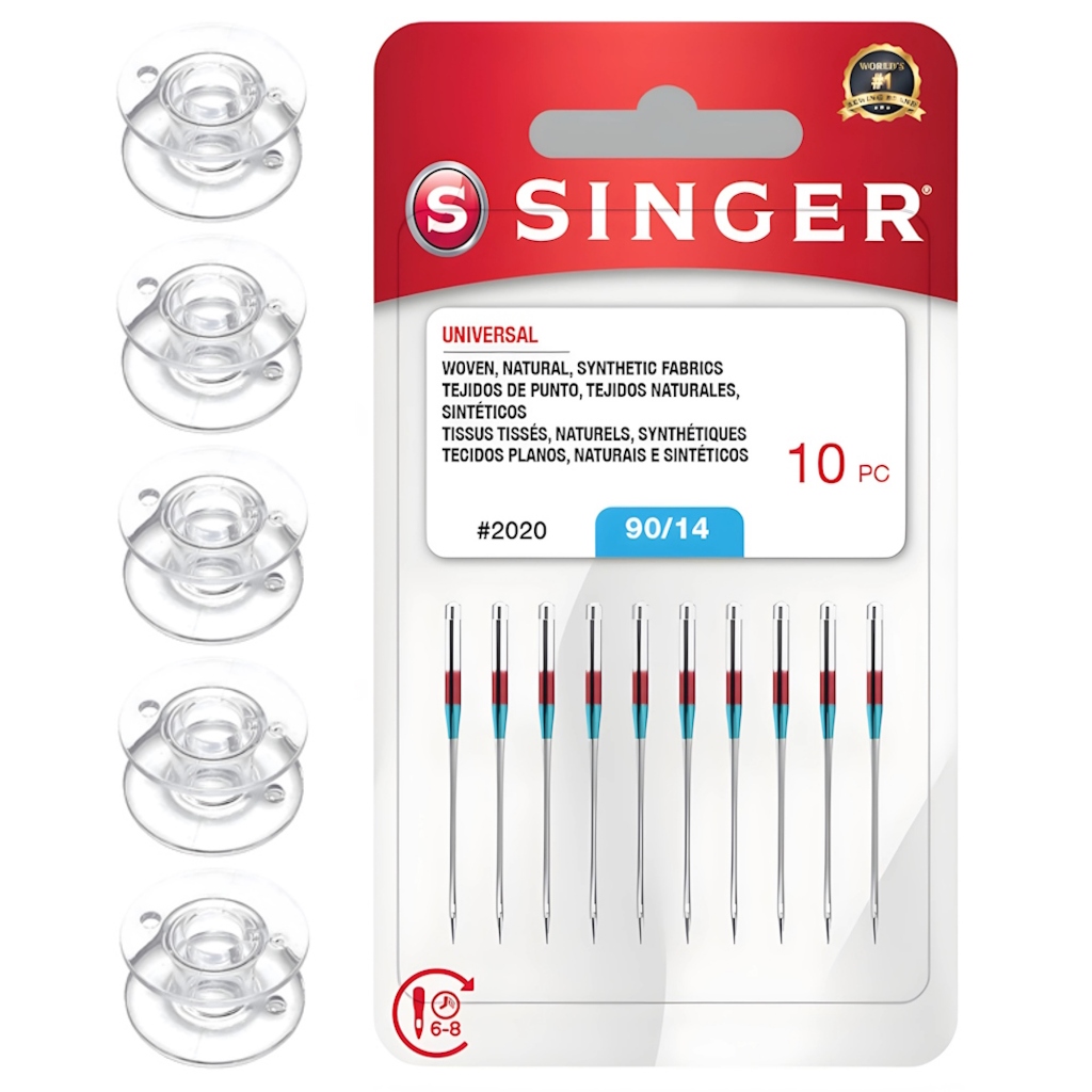 Agulhas Singer 90/14 Mais Bobinas Para Singer M1605 M2405 M3205 M3405 em Oferta na Shopee