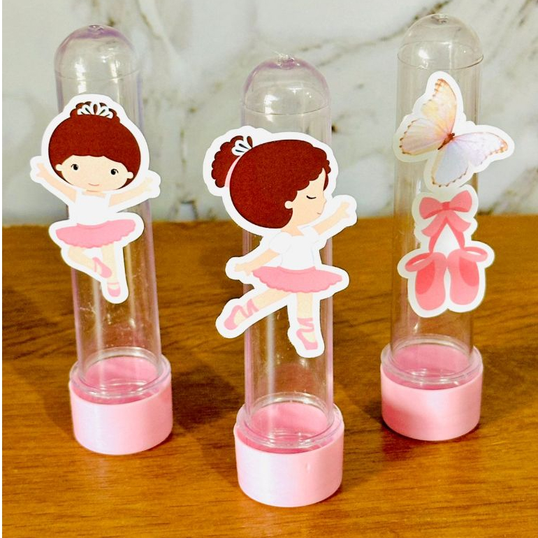 Aplique 3D personalizado S/ TUBETE no Tema Bailarina Lembrancinha  Presente Festa de aniversário