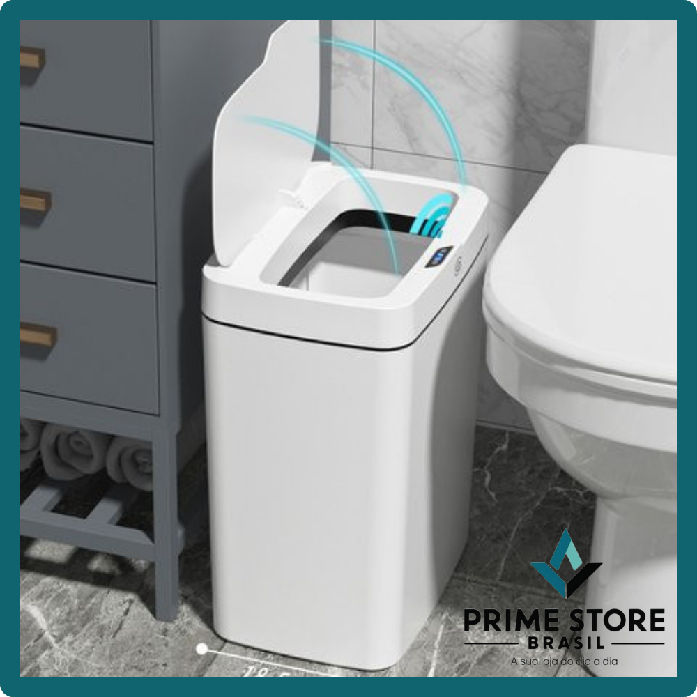 Lixeira Automática Com Sensor 14L Recarregável Inteligente Banheiro Sala Escritório - ENVIO IMEDIATO
