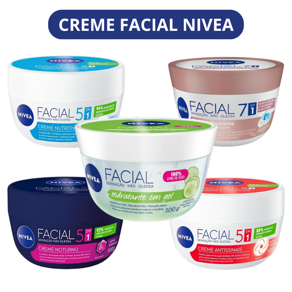 Creme Facial Nivea - Noturno - Antissinais - Nutritivo - Uniformizador - Hidratante 100g