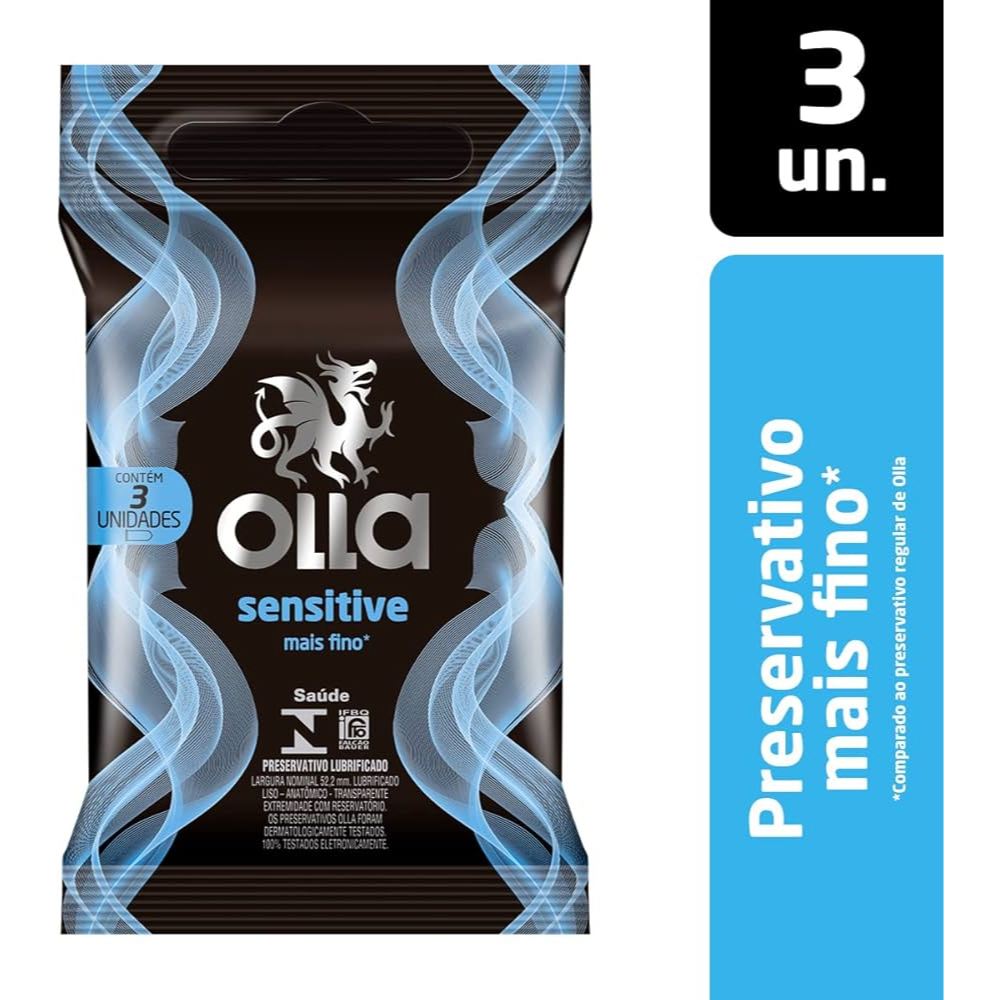 Preservativo Olla c/3 unidades (2 tipos disponivel) em Oferta na Shopee