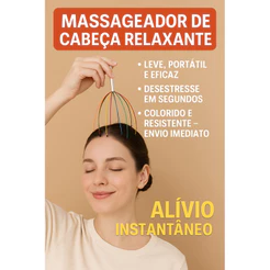 Massageador de Couro Cabeludo Tipo Aranha Relaxamento Anti stress Cabeça.