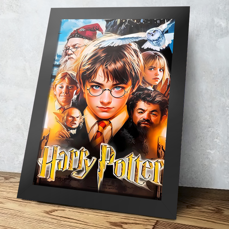 Placa Decorativa Quadro Harry Potter, Hogwarts, grifinória, sonserina, filmes, Geek - A4 MDF