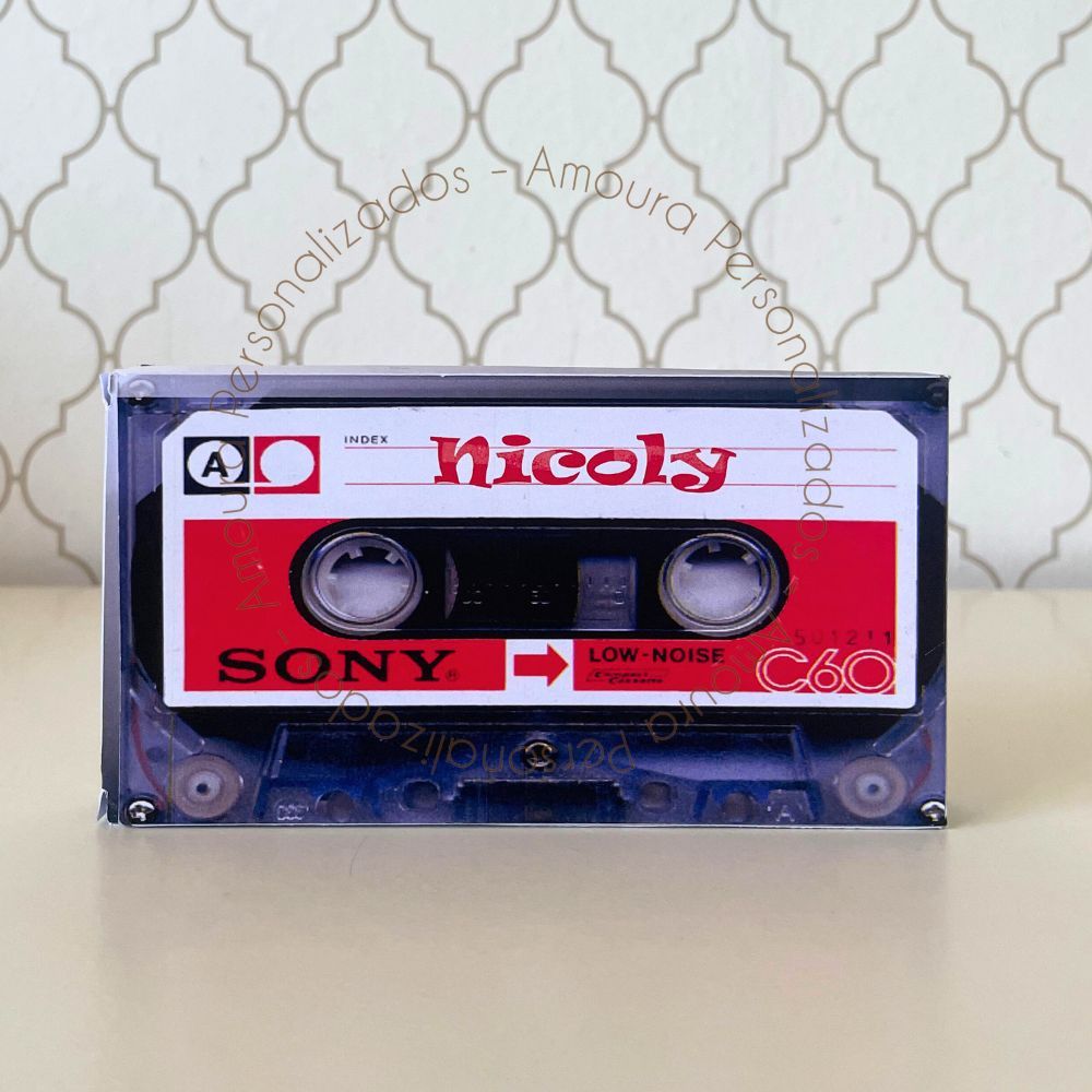 Caixa Retangular Fita Cassete Lembrancinha Personalizada Anos 80/90 Retro|CAIXINHA|ANIVERSARIO|K7