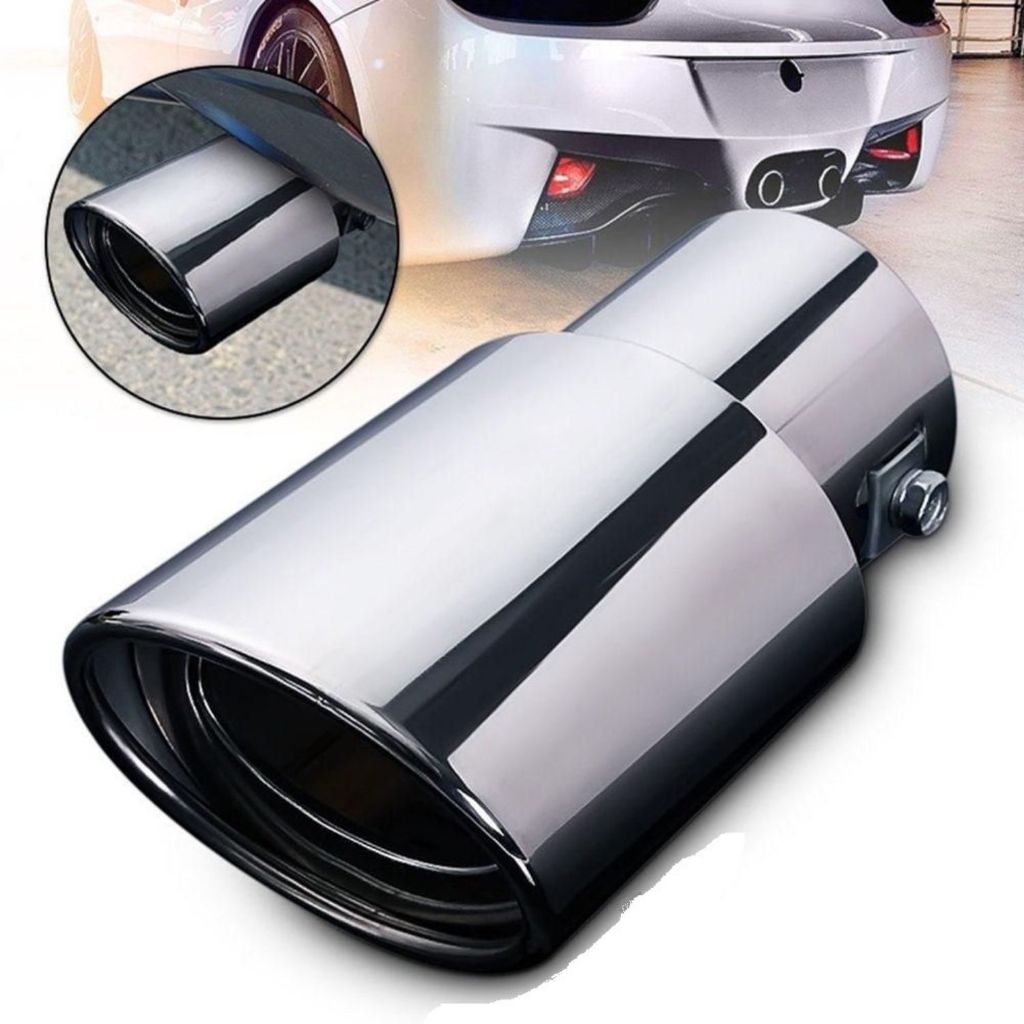 Kit 4 Ponteira Escapamento Aço Inox Saída 3 Polegadas Universal Prata Tuning Esportivo Carro Universal Parafuso Alumínio