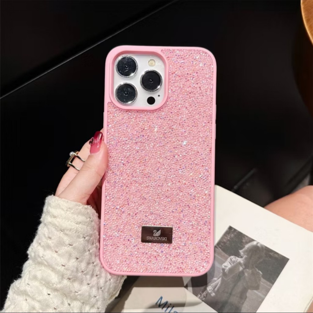 Capinha Pedras Brilhantes Swaro Para iPhone 11 12 13 14 15 16 Normal Pro e Pro Max l - detalhe