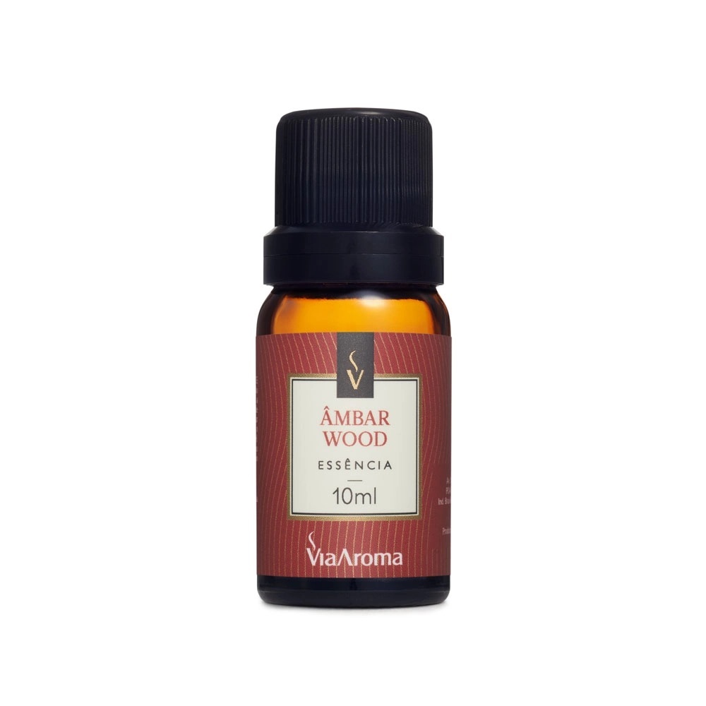 Essência Aromática Âmbar Wood Via Aroma 10ml – Aroma Amadeirado, Quente e Sofisticado em Oferta na Shopee