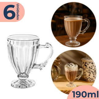 Jogo 6 Xícaras Caneca Chá Café 190ml Em Cristal Ecológico em Oferta na Shopee
