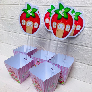 CENTRO DE MESA ,CACHEPÔ DE MESA, ENFEITE MESA PARA CONVIDADOS PERSONALIZADO MORANGUINHO (FAÇO QUALQUER TEMA )