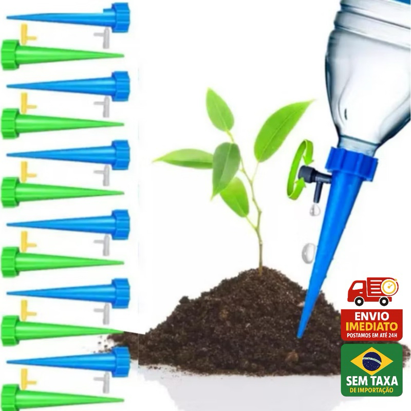 Kit até 30 Gotejador Irrigador Pet Acoplável Garrafa Jardim Regador Plantas em Oferta na Shopee