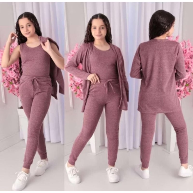 CONJUNTO INFANTIL 3 PEÇAS INFANTO JUVENIL