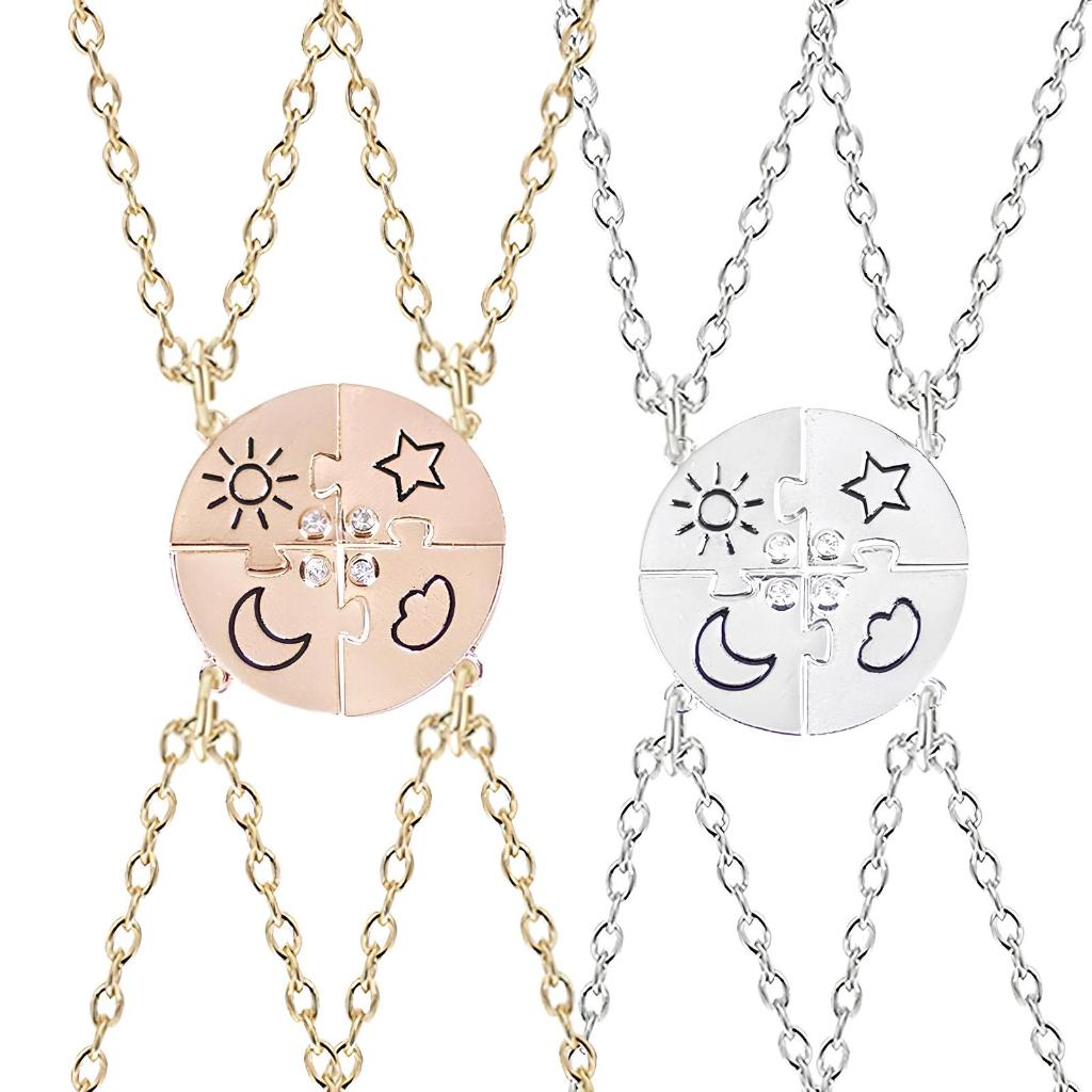 Colar De Melhores Amigas Com Os 4 Elementos 4 Peças em Oferta na Shopee