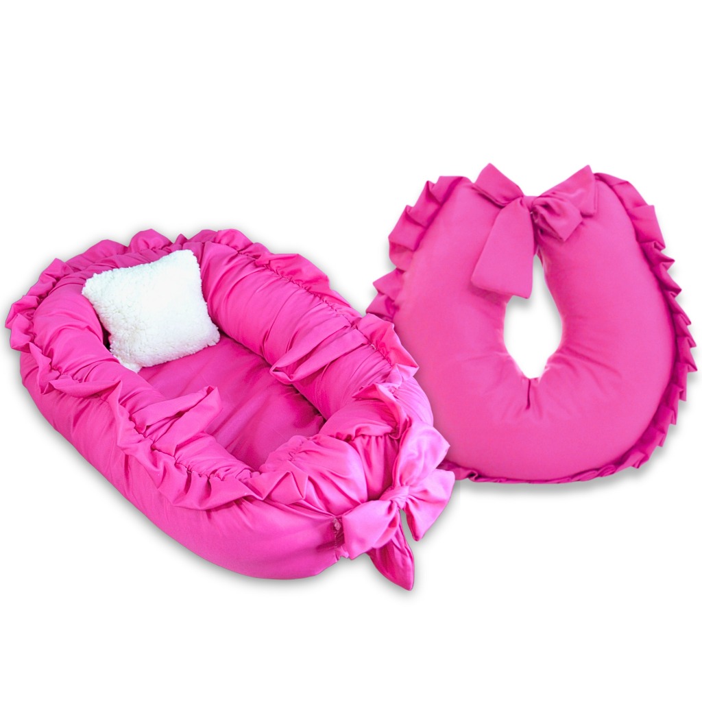 Ninho Redutor de Berço Recém Nascido + Almofada Amamentação - Liso com Babado em Oferta na Shopee