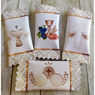 50 balas personalizadas para festa infantil Lembrancinhas - Eucaristia (Personalizamos com o nome e a idade) em Oferta na Shopee