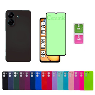 Kit Para Xiaomi Redmi 13C - Película Cerâmica + Capa Aveludada Colorida Capinha em Oferta na Shopee