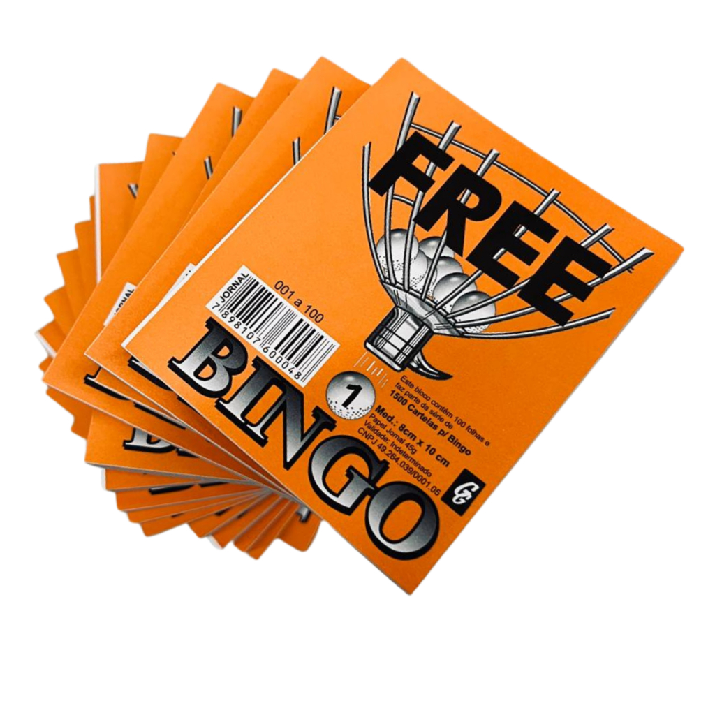Cartela De Bingo Kit 15 Blocos Papel Jornal 1500 Folhas