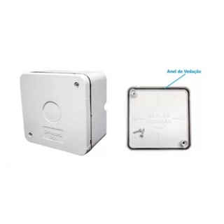 Caixa organizadora sobrepor int./ext. de fios para CFTV, c/ proteção água/poeira em Oferta na Shopee