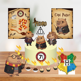 Kit Festa Só Um Bolinho CAPIVARA POTTER Enviar Nome/Idade IMEDIATAMENTE em Oferta na Shopee