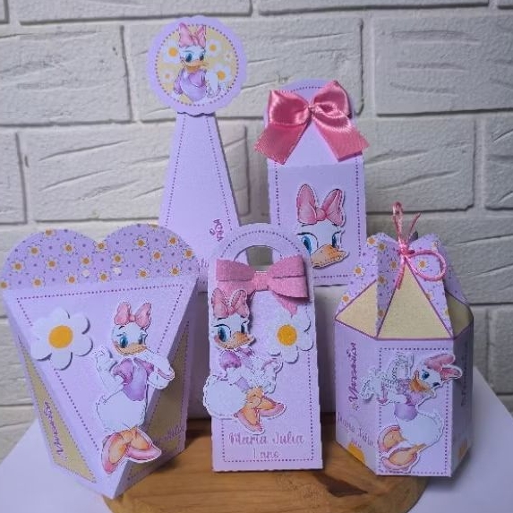 Personalizados Margarida PEGUE E MONTE Kit Caixas Decoração Lembrancinhas  Aniversário Caixinhas Personalizadas  Festa