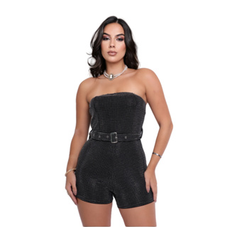 Macaquinho Curto com Strass Brilhante + Bodycon Ajuste Perfeito! ✨ Para Festas, Casamentos e Noites Especiais T2404-151 em Oferta na Shopee