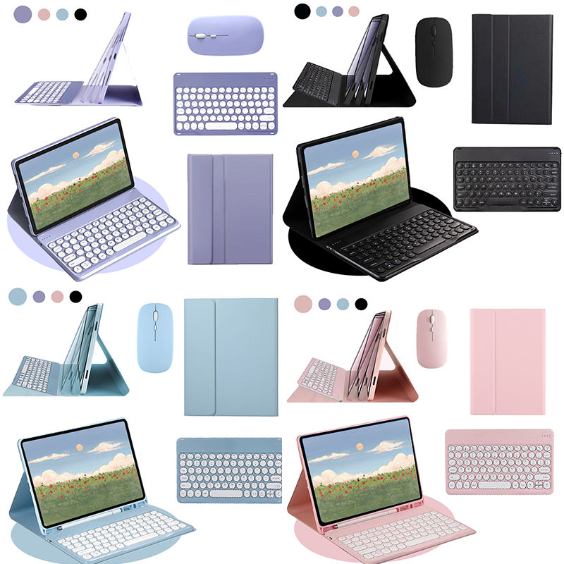 Capa Para Tablet Samsung Tab S6 Lite Com Abnt2 Redondo Teclado  （Com Ç） E Mouse Bluetooth Sem Fio  - P615, P620, P625