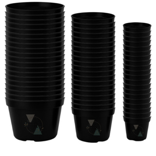 Kit 60 vasos para plantas na cor Preta ( Pote 11, pote 9, pote 6 ) em Oferta na Shopee