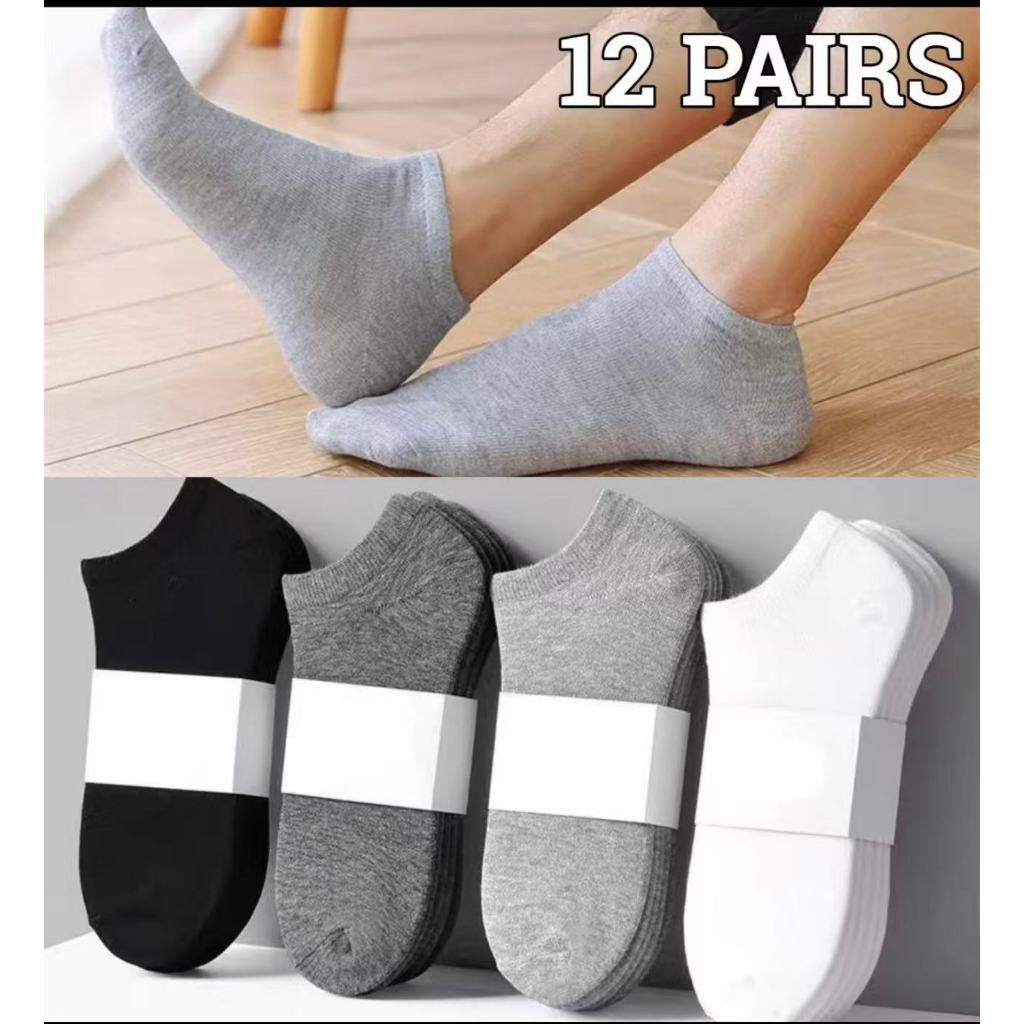 Kit 12 Pares de Meias Soquete Unissex Cano Curta Cores Variadas