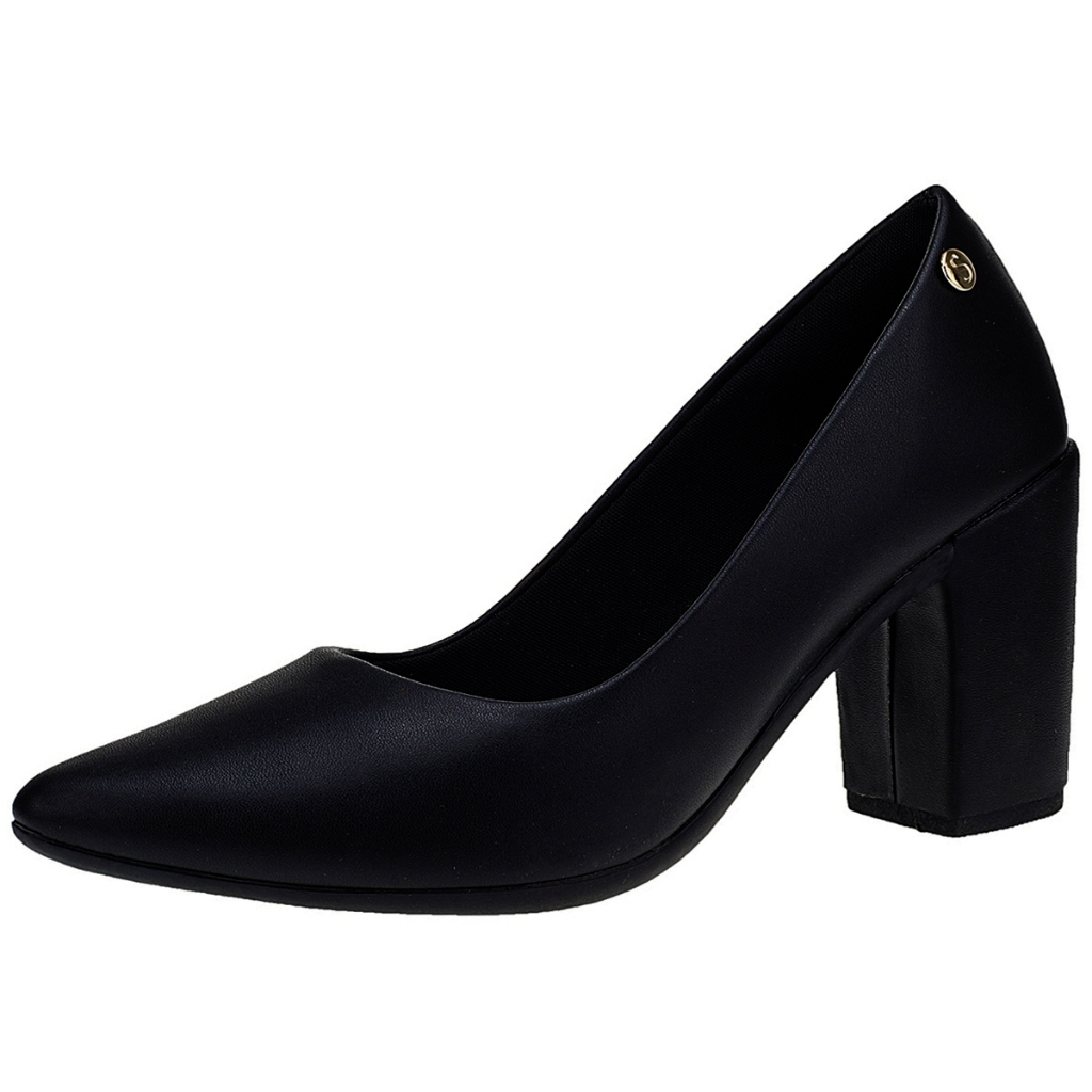Sapato Social Scarpin Bico Fino Leve e  Confortavel Shekinah Salto Alto Grosso Bloco Moda Blogueira em Oferta na Shopee