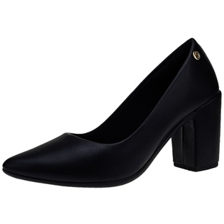 Sapato Social Scarpin Bico Fino Leve e  Confortavel Shekinah Salto Alto Grosso Bloco Moda Blogueira em Oferta na Shopee