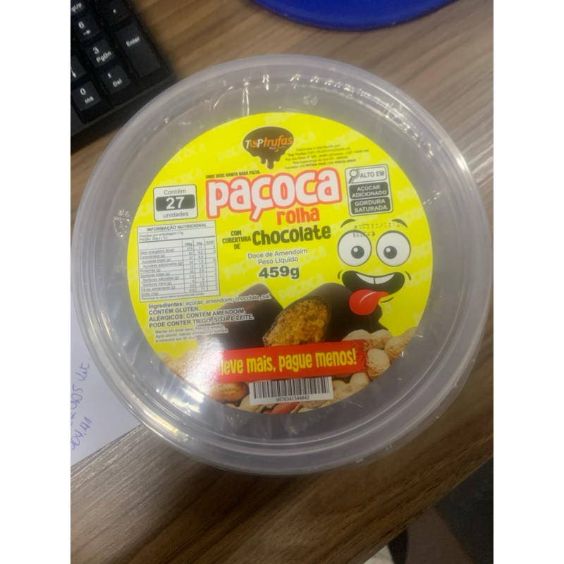 Paçoca Rolha com cobertura de Chocolate ao Leite 27 unidades embaladas Individualmente