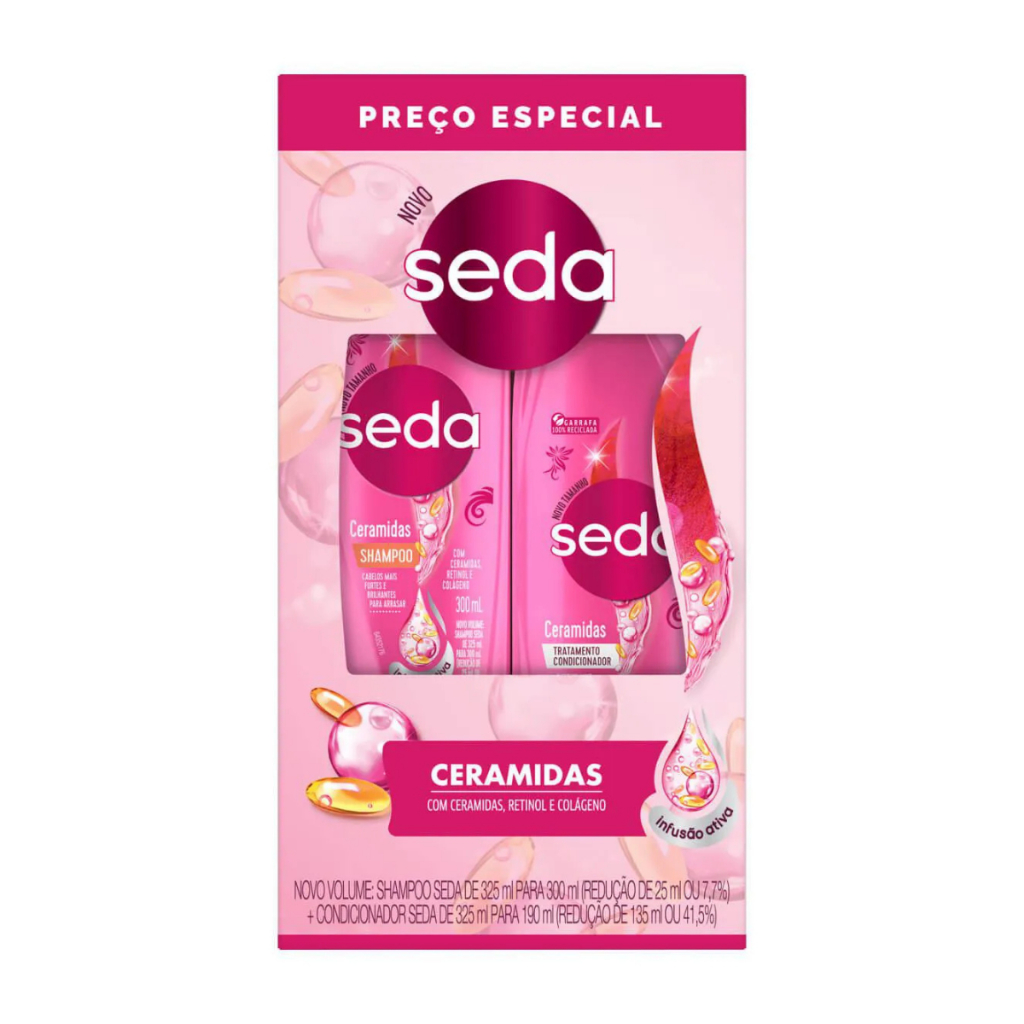 Kit Seda Ceramidas Shampoo 300ml + Condicionador 190ml em Oferta na Shopee
