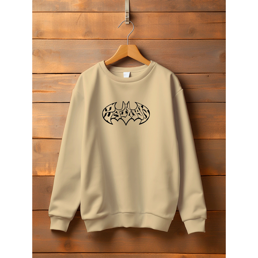 Moletom Gola Redonda Unissex Batman Blusa De Frio Gola Careca Casaco Feminino e Masculino Flanelado