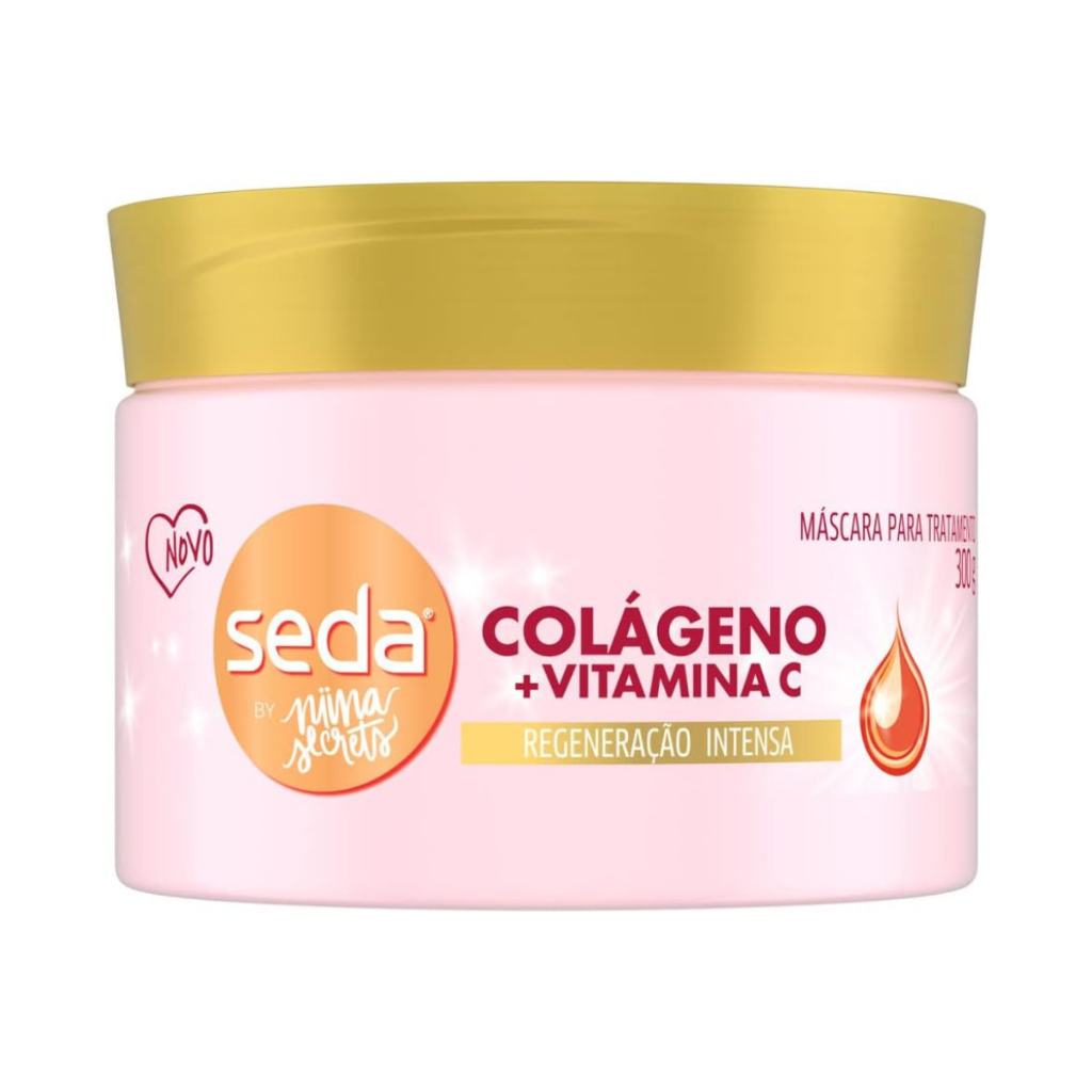 Máscara de Tratamento Seda Colágeno e Vitamina C 300g em Oferta na Shopee