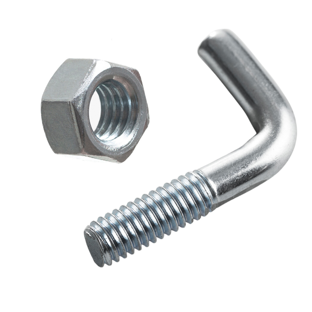 Parafuso para andaime galvanizado Com porca Kit com 100 Uni cada