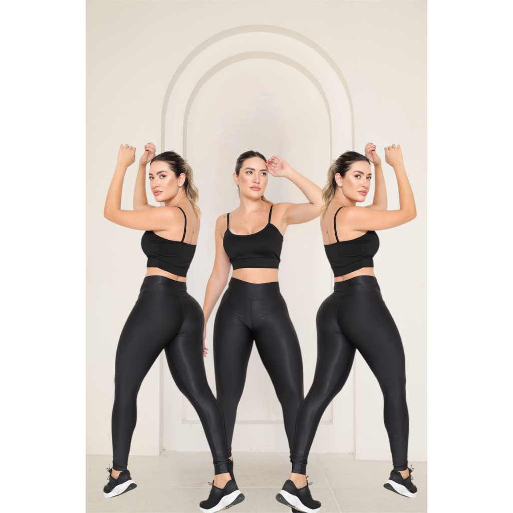 Kit 5 Legging Feminina Calça Suplex Academia Caminhada Confortável PRETO