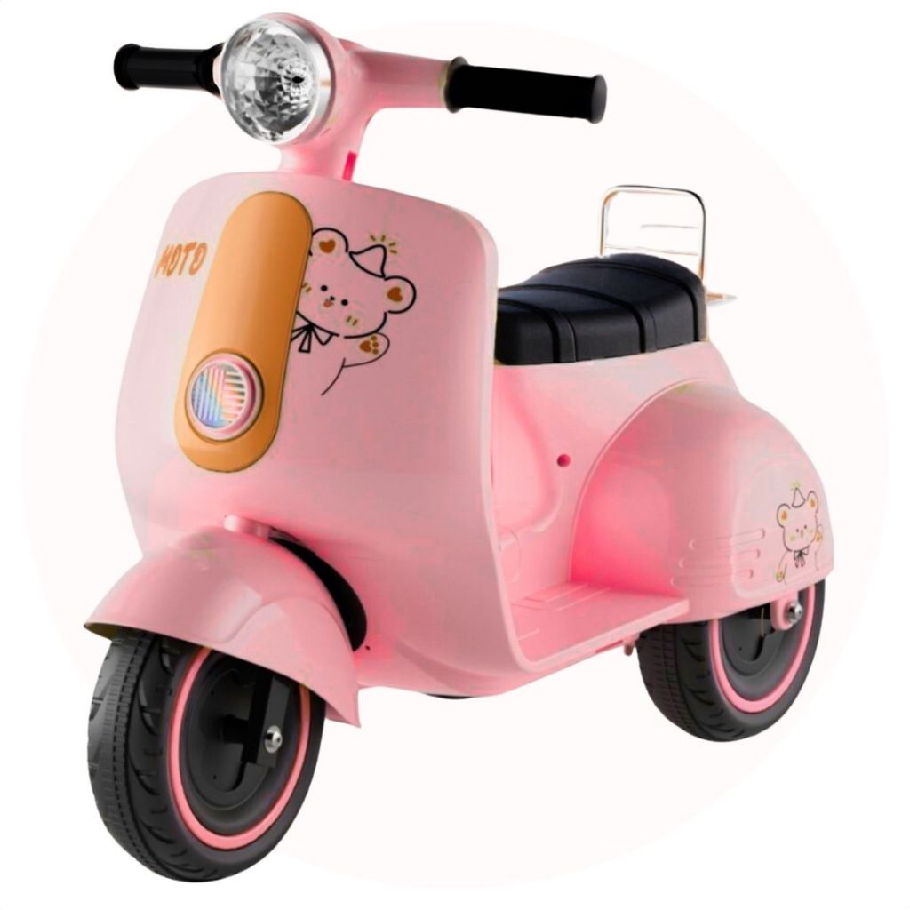 Mini Moto Elétrica Infantil 6V Scooter Retrô com Luz e Som – Brinq Kids