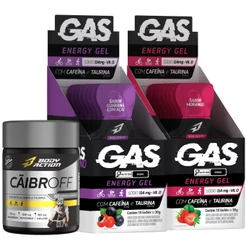 2x Gas Energy Gel Energético 20 Sachês + Cãibroff Bodyaction