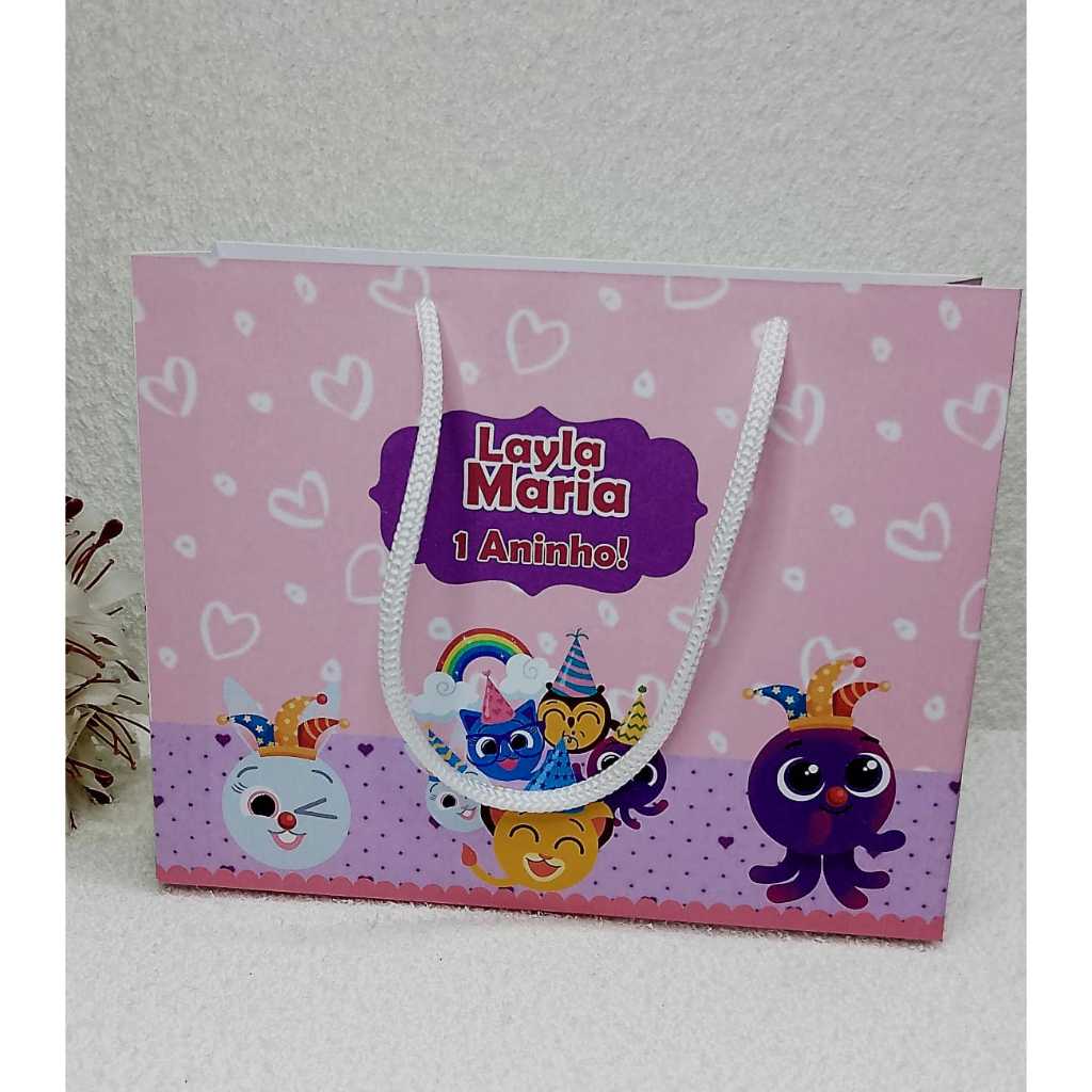 Sacolinha Personalizada Para aniversário (PEGUE E MONTE) Sacola/ Lembrancinha/Embalagem para Guloseimas  Aniversário
