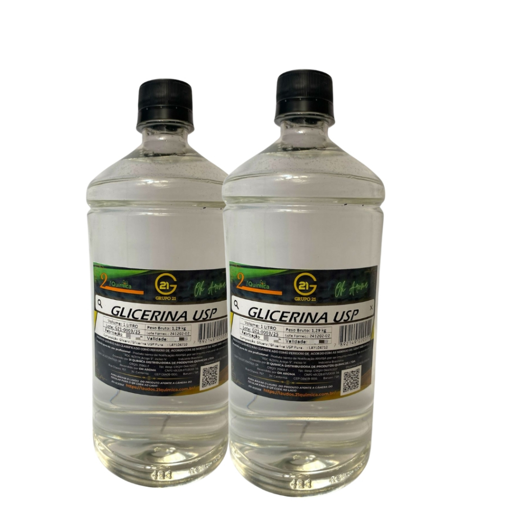 Glicerina Vegetal Usp 2l Pura 100% Cosméticos/farmacêuticos