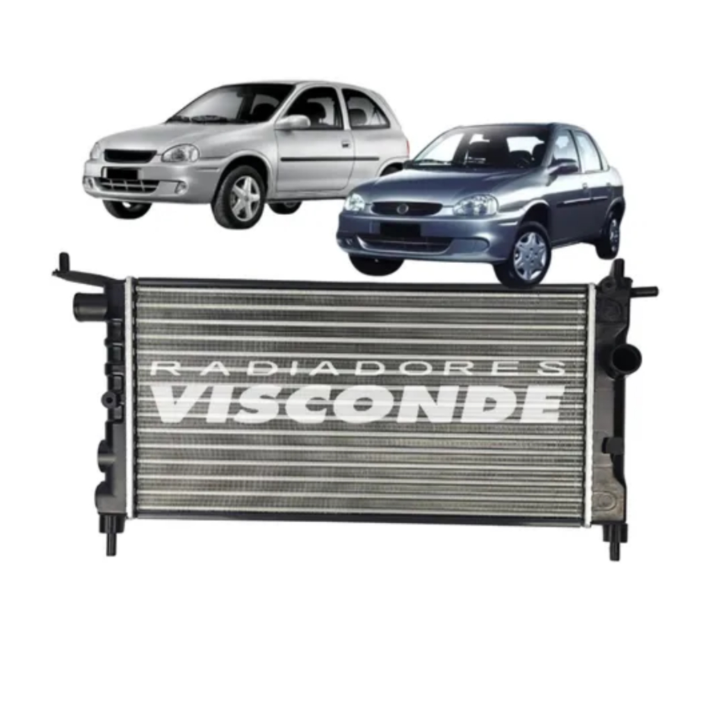 Imagem Radiador Visconde GM Corsa Classic 1.0 1.4 1.6 1994 1997 2000 2003 2006 2010 (RV2216)