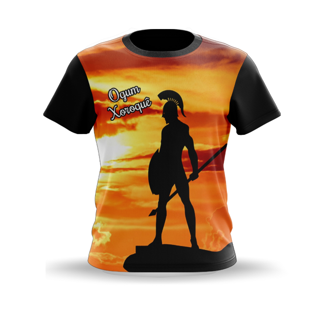 CAMISETA OGUM XOROQUE E OXUM - UMBANDA/CANDOMBLE - TECIDO DRYFIT - COD.517