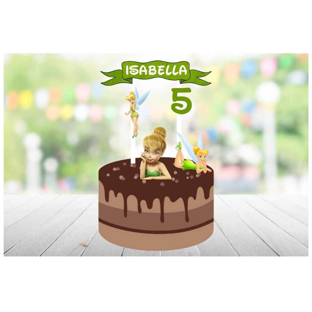 Topo Topper de Bolo Sininho Tinker Bell Festa Aniversario Mesversario
