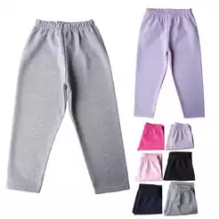 Kit 2 Calça Básica Infantil Moletom Menina Inverno