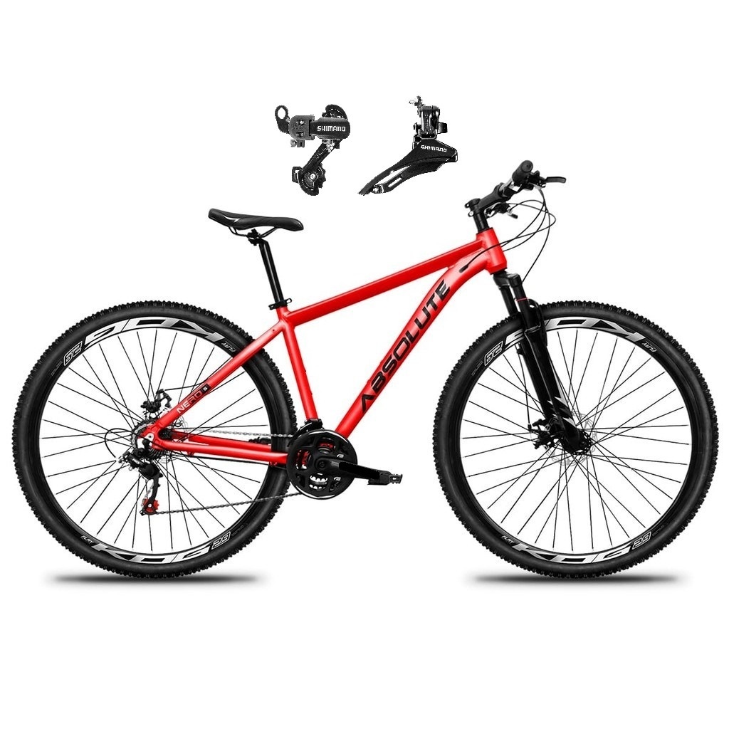 Bicicleta Aro 29 Absolute Nero 5 Alumínio 21v Câmbios Shimano Freio A Disco Garfo com Suspensão