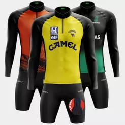Conjunto Ciclismo Masculino Roupa De Bicicleta Manga Longa Inverno Bermuda Espuma