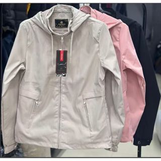 Jaqueta Feminina Corta Vento Impermeável Com Capuz Removível Liso com faixa no bolso em Oferta na Shopee